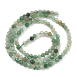 Green Aventurine Faceted Round Beads on String – (3.5mm) - Uniq Perler - 