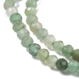 Green Aventurine Faceted Round Beads on String – (3.5mm) - Uniq Perler - 