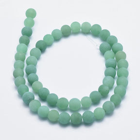 Grüner Aventurin – Rund, Mattiert (8mm) - Uniq Perler - 