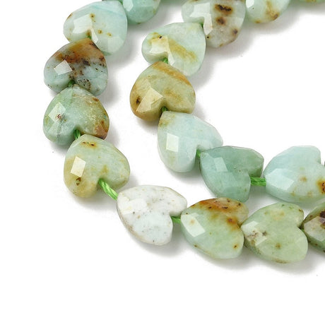 Grøn Opal Hjerter – Facetteret (8mm) - Uniq Perler - 117618