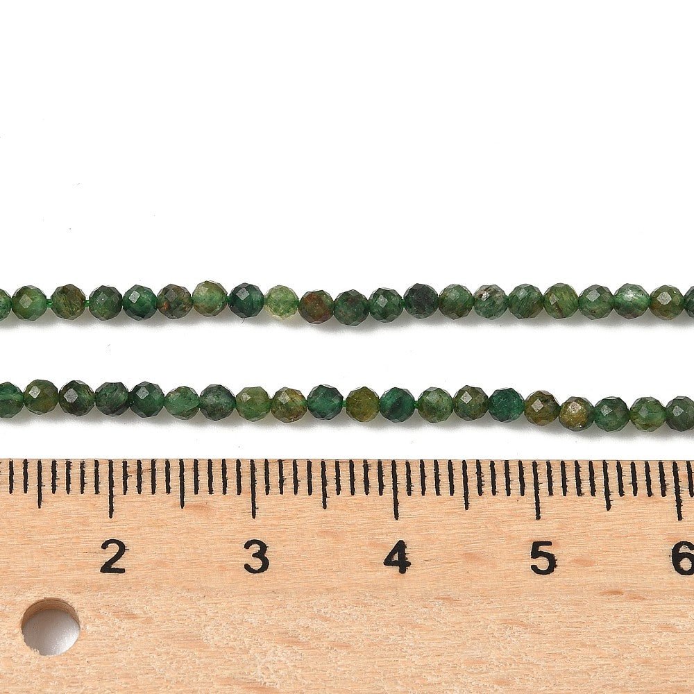 Green Rutilated Quartz Beads – Faceted, Round (2.25–2.75mm) - Uniq Perler - 116975