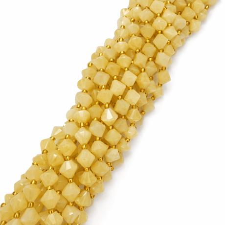 Gul Calcit Perler – Bicones (8mm) - Uniq Perler - 118221