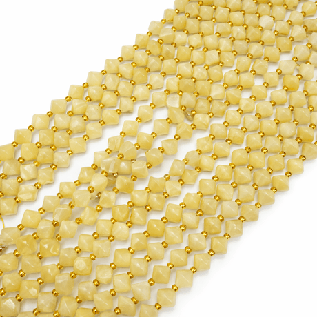 Gul Calcit Perler – Bicones (8mm) - Uniq Perler - 118221