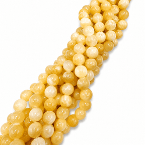 Gul Topaz Jade – Rund (10mm) - Uniq Perler - 115892