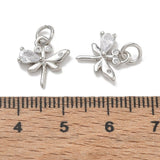 Guldsmed Vedhæng Med Zirkonia – Langtidsholdbar Platinbelagt Messing (12,5x12,5x2,5mm) - Uniq Perler - 125769
