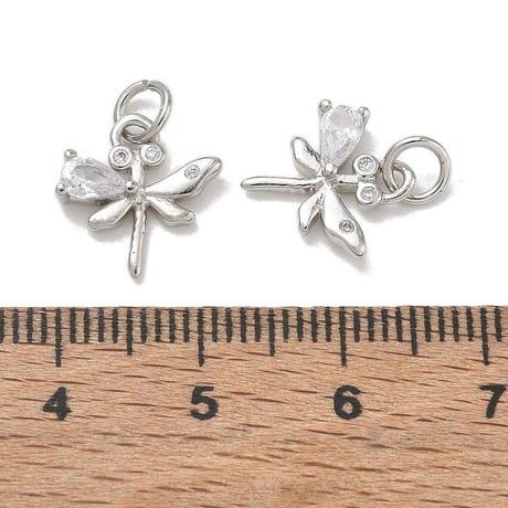 Guldsmed Vedhæng Med Zirkonia – Langtidsholdbar Platinbelagt Messing (12,5x12,5x2,5mm) - Uniq Perler - 125769
