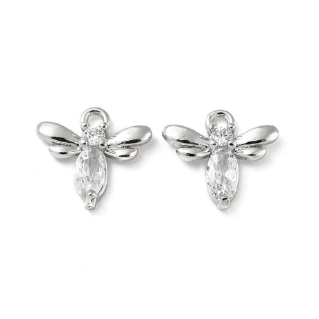 Guldsmed Vedhæng Med Zirkonia, Platinium, 10x11mm - Uniq Perler - 111997