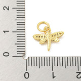 Guldsmede Vedhæng Med Kubiske Zirkonia – 18K Langtidsholdbar Forgyldt Messing (10x12x2mm) - Uniq Perler - 119097