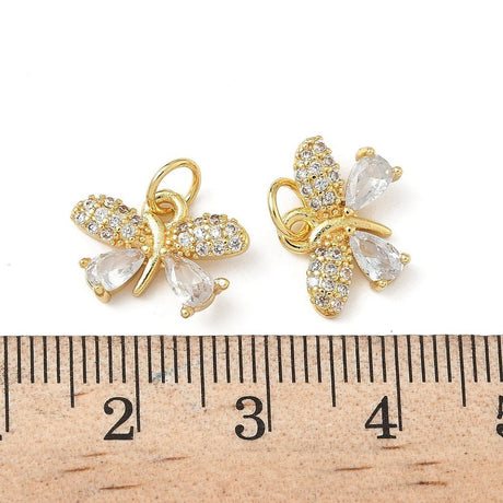 Guldsmede Vedhæng Med Kubiske Zirkonia – 18K Langtidsholdbar Forgyldt Messing (10x14x3mm) - Uniq Perler - 119095