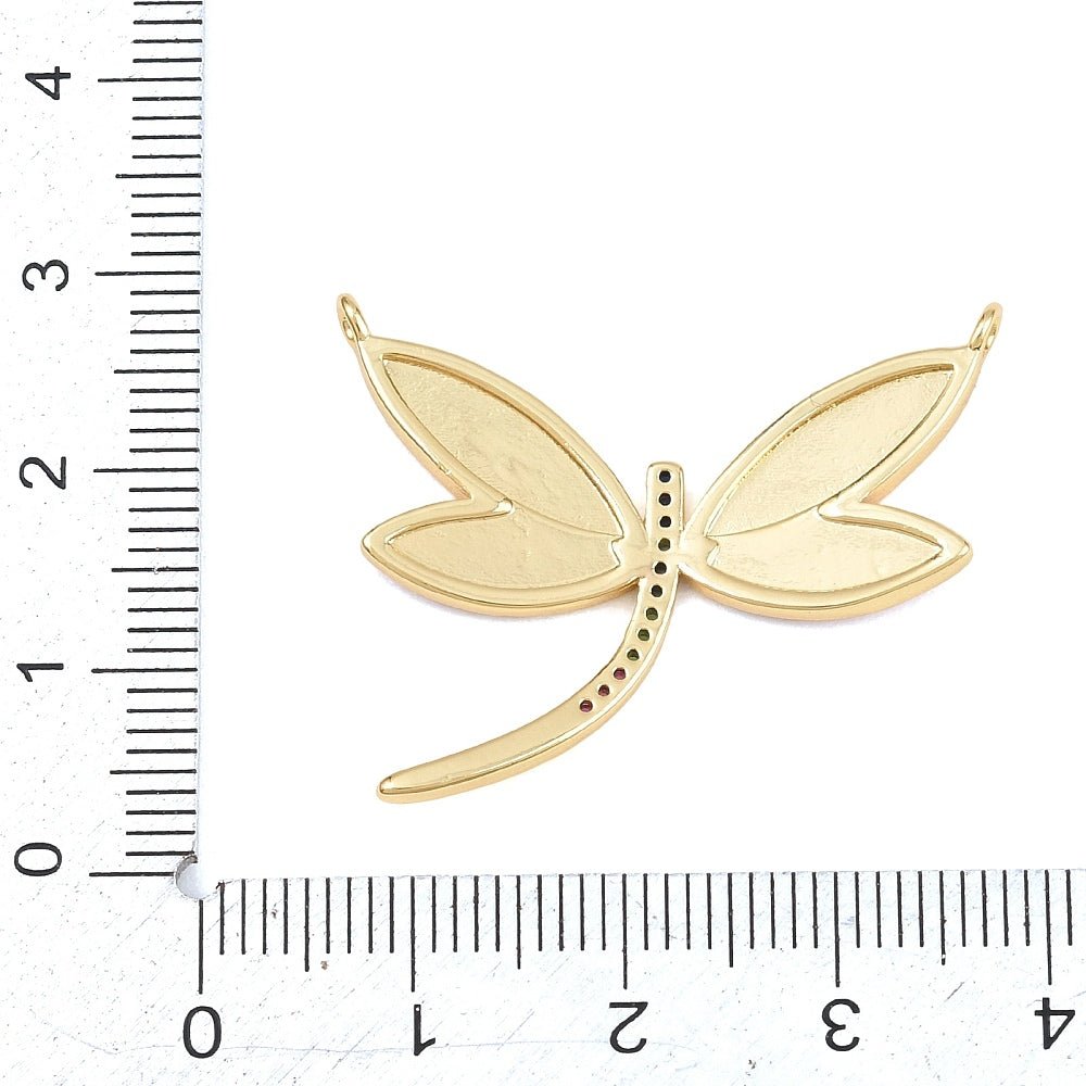 Guldsmede Vedhæng Med Zirkonia Og Emalje – 18K Langtidsholdbar Forgyldt Messing, Hvid (26,5x32mm) - Uniq Perler - 122572