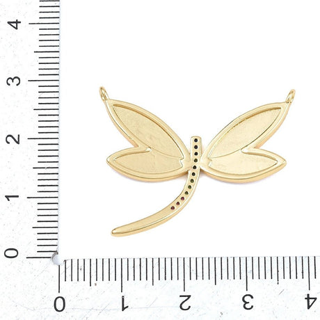 Guldsmede Vedhæng Med Zirkonia Og Emalje – 18K Langtidsholdbar Forgyldt Messing, Hvid (26,5x32mm) - Uniq Perler - 122572