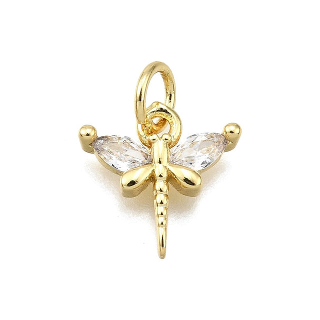 Guldsmede Vedhæng Med Zirkonia Sten, Langtidsholdbar Forgyldt, 11,5mm - Uniq Perler - 854405