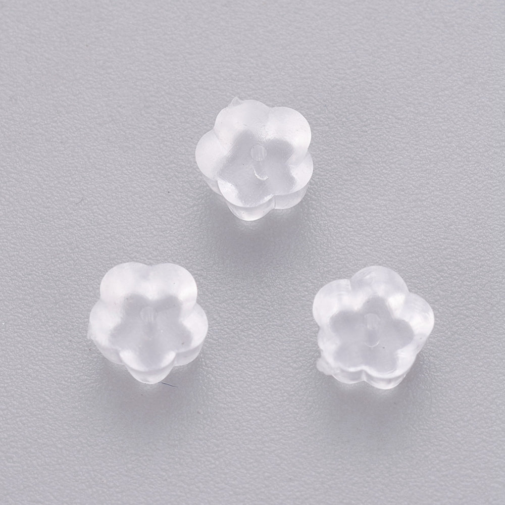 Gummi Bagstopper til Øreringe - Transparent (10 stk) - Uniq Perler - 126168