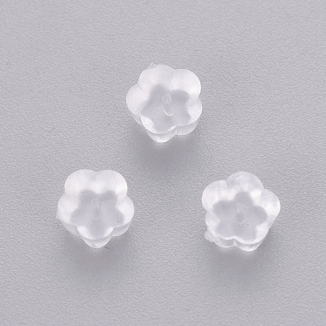 Gummi Bagstopper til Øreringe - Transparent (10 stk) - Uniq Perler - 126168
