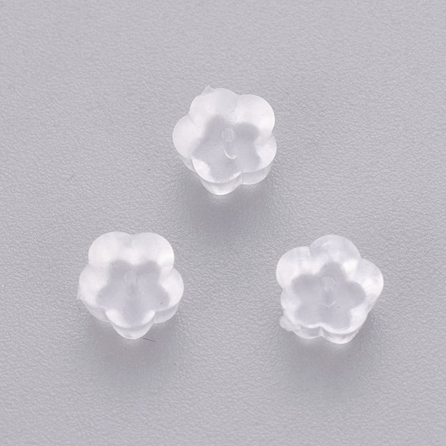 Gummi Bagstopper til Øreringe - Transparent (10 stk) - Uniq Perler - 126168