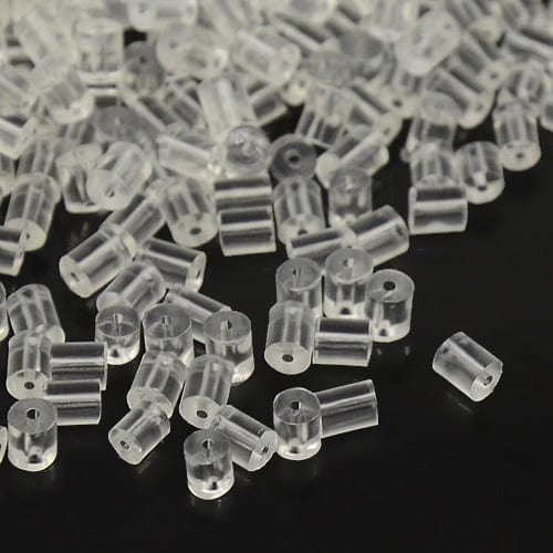 Gummi Bagstopper Til Øreringe (3x3mm), 100 stk - Uniq Perler - 0001489510