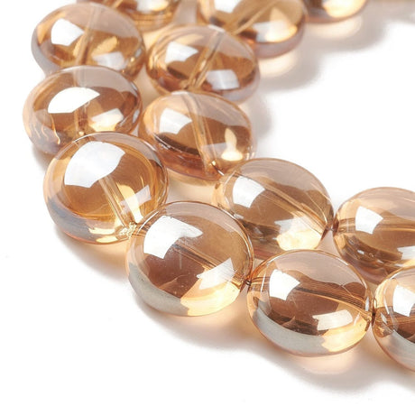 Gyldne Glasperler, (12x8mm) - Uniq Perler - 0001489169