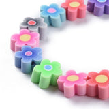Håndlavede Blomster Polymer Ler Perler – Farve Mix (9,6x4mm) - Uniq Perler - 122312