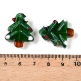Håndlavede Juletræ Perler – Lampwork Glas (26x20x8,5mm) 4 stk. - Uniq Perler - 126443