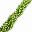 Håndlavede Lampwork Glasperler Med Blomster - Grøn/Gul (8mm) - Uniq Perler - 114953