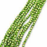 Håndlavede Lampwork Glasperler Med Blomster - Grøn/Gul (8mm) - Uniq Perler - 114953