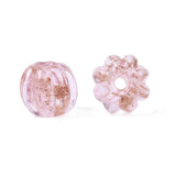 Håndlavede Lampwork Perler – Græskar, Pink Med Guldsand (8,5~9x7~8mm) 6 stk. - Uniq Perler - 122669