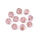 Håndlavede Lampwork Perler – Græskar, Pink Med Guldsand (8,5~9x7~8mm) 6 stk. - Uniq Perler - 122669