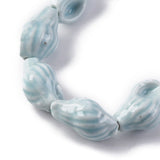 Håndlavede Porcelæn Perler – Muslinge, Himmelblå (21,5~22x14~14,5x11~11,5mm) 6 stk. - Uniq Perler - 120640