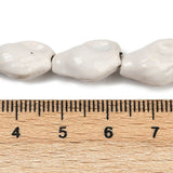 Håndlavede Porcelæn Perler – Muslinge, Hvid (15~16x9~10x6~7,5mm) 6 stk. - Uniq Perler - 120634