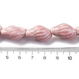 Håndlavede Porcelæn Perler – Muslinge, Pink (21,5~22x14~14,5x11~11,5mm) 6 stk. - Uniq Perler - 120641