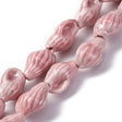 Håndlavede Porcelæn Perler – Muslinge, Pink (21,5~22x14~14,5x11~11,5mm) 6 stk. - Uniq Perler - 120641