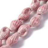 Håndlavede Porcelæn Perler – Muslinge, Pink (21,5~22x14~14,5x11~11,5mm) 6 stk. - Uniq Perler - 120641