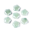 Håndlavede Porcelænsperler – Blomst, Akvamarinblå (14~15x6~7mm) 4 stk. - Uniq Perler - 122746