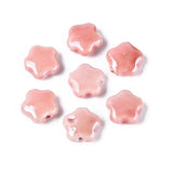 Håndlavede Porcelænsperler – Blomst, Rosa(14~15x6~7mm) 4 stk. - Uniq Perler - 122751