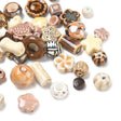 Håndlavede Porcelænsperler – Brun (27,5x21x16mm) 30gr - Uniq Perler - 124037