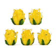 Håndlavede Tulipan Lampwork Perler – Guld (13,5x12,5mm) 4 stk. - Uniq Perler - 122054