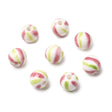 Håndmalede Porcelænsperler – Striber, Runde (10mm) 6 stk. - Uniq Perler - 122757
