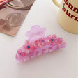 Hårklemme Med Blomst – Lilla Resin Med Rhinsten (92x46,5x49mm) - Uniq Perler - 120609