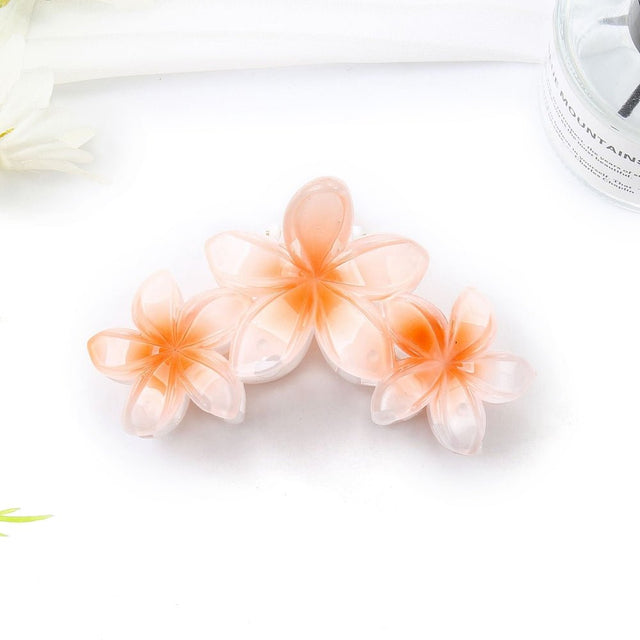 Hårklemme Med Blomst – Orange Plastik (107,5x65x61mm) - Uniq Perler - 120617