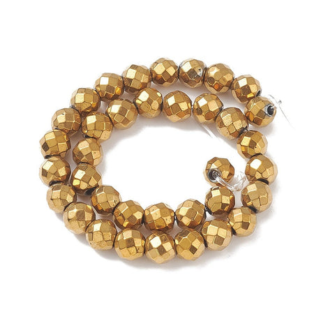 Hæmatit – Blodstens Perler, Vandfast Belægning (6mm) - Uniq Perler - 650847