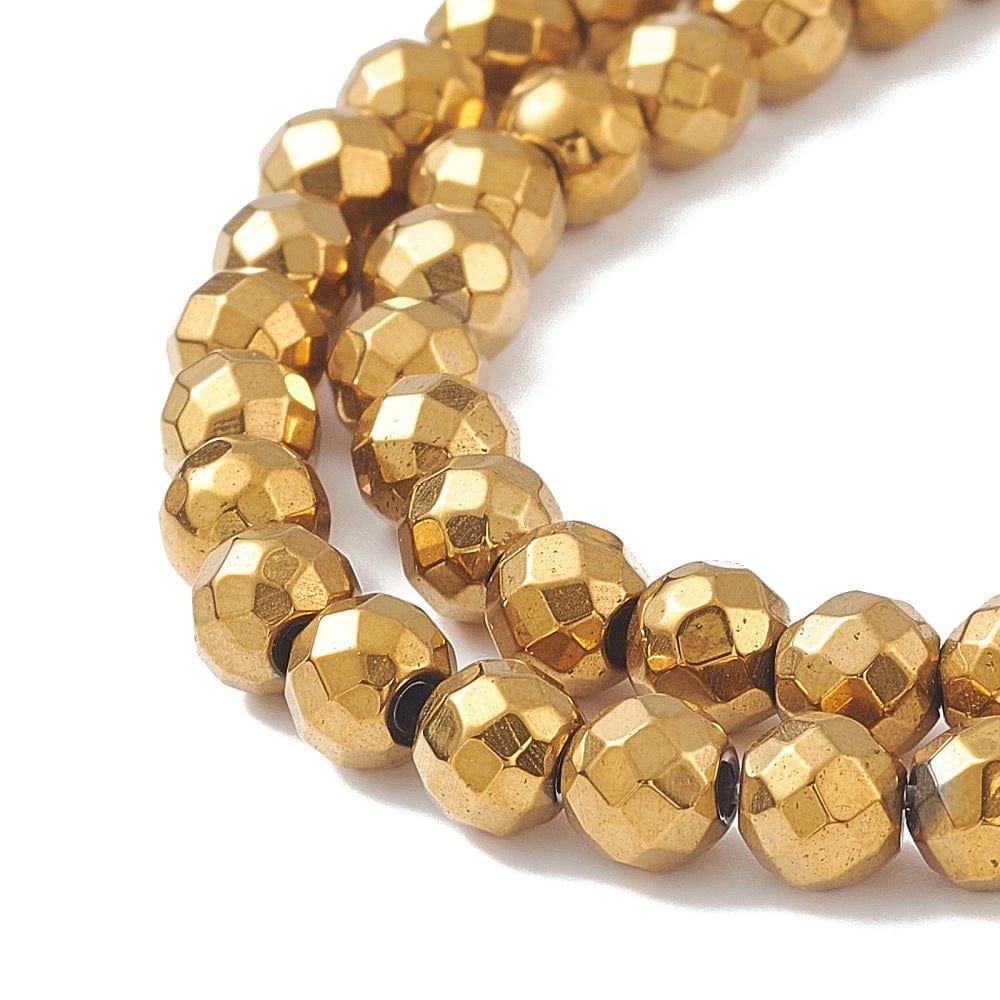 Hæmatit – Blodstens Perler, Vandfast Belægning (6mm) - Uniq Perler - 650847