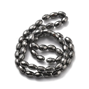 Hämatit – Facettiert, Oval (4x7mm) - Uniq Perler - 114695