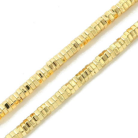 Hæmatit – Forgyldt, Heksagon (3x1mm) - Uniq Perler - 988894