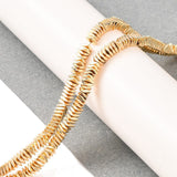 Hæmatit – Forgyldt, Tvistet Kant, Facetteret (3x3x1mm) - Uniq Perler - 113193