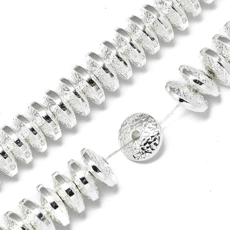 Hæmatit – Forsølvet Rondel (8x3mm) - Uniq Perler - 149046