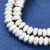 Hæmatit – Forsølvet, Rondel, Facetteret (2x4x2mm) - Uniq Perler - 113194