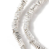 Hæmatit – Forsølvet, Tvistet Kantet, Facetteret (3x3x1mm) - Uniq Perler - 113195