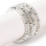 Hæmatit – Forsølvet, Tvistet Kantet, Facetteret (3x3x1mm) - Uniq Perler - 113195