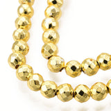 Hæmatit – Guld, Facetteret (4mm) - Uniq Perler - 04799421