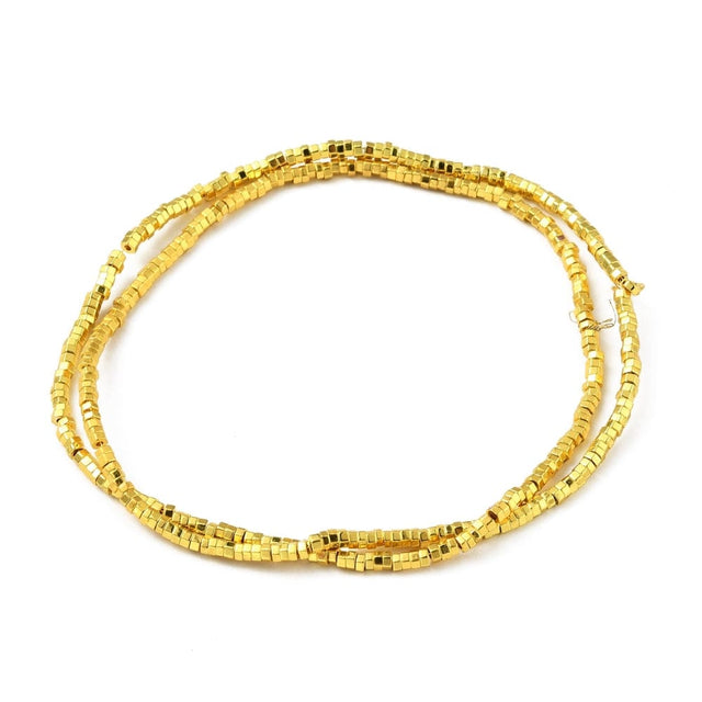 Hæmatit – Hexagon, Langtidsholdbar Forgyldning (5x3,2mm) - Uniq Perler - 876543